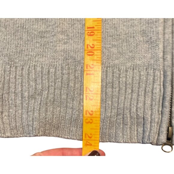 Eddie Bauer Nordic Fair Isle Pattern Full-Zip Gray Sweater With Blue Accents - Picture 3 of 6